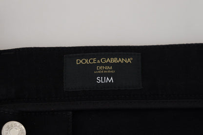 Dolce & Gabbana Black Gold Dusting Cotton Casual Denim Jeans