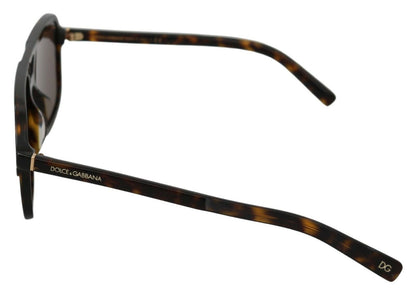 Dolce & Gabbana Brown Leopard Pattern Aviator Pilot Mens Sunglasses