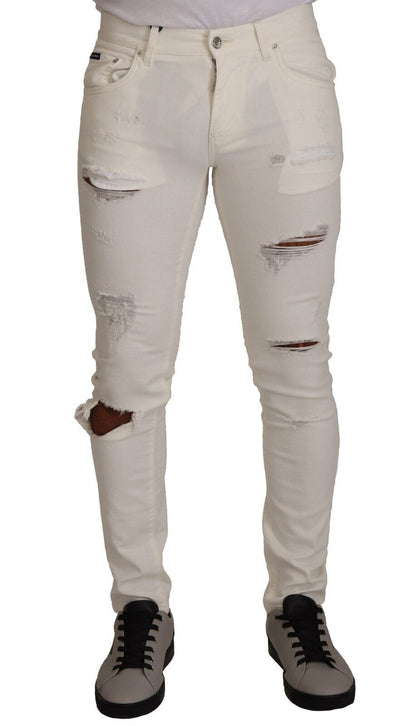 Dolce & Gabbana Elegant White Skinny Denim Jeans