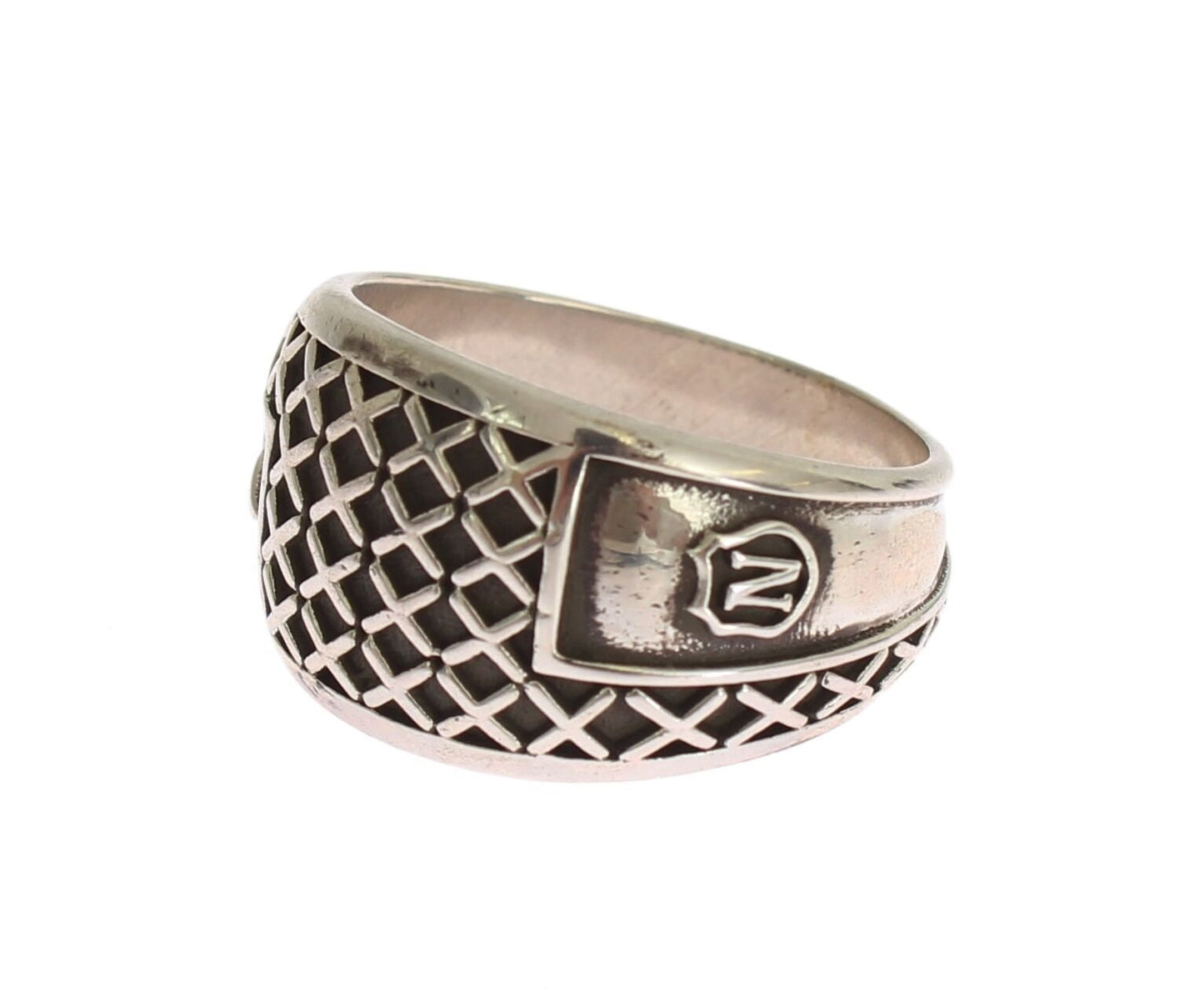 Nialaya Elegant Silver Band with Black Accents