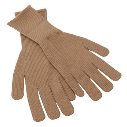 Dolce & Gabbana Beige Cashmere Knitted Hands Mitten Mens Gloves
