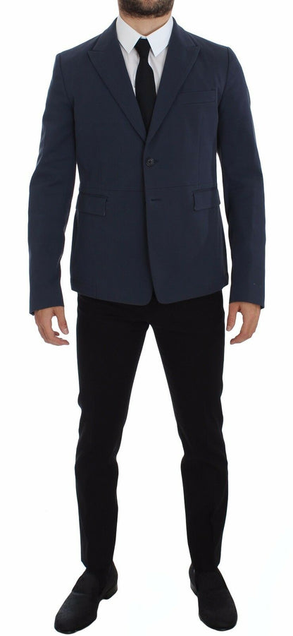 Dolce & Gabbana Elegant Blue Cotton Stretch Blazer Jacket