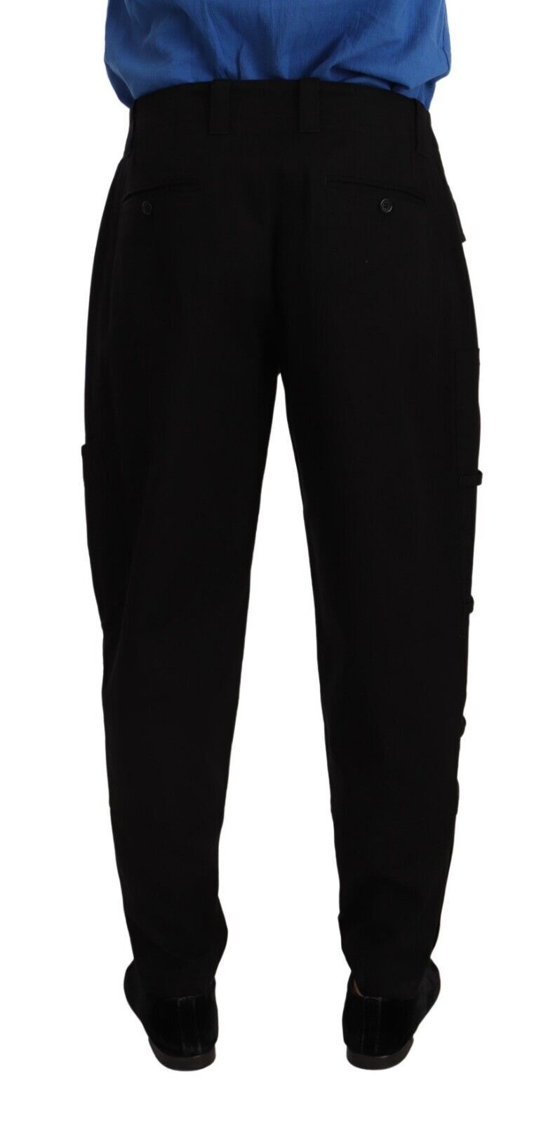 Dolce & Gabbana Black Cotton Stretch Tapered Cargo Pants