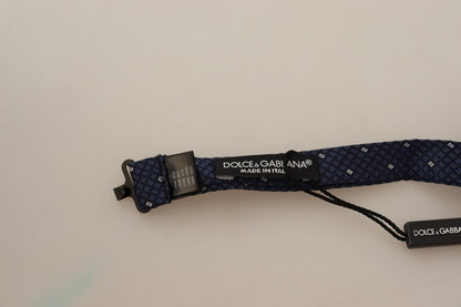 Dolce & Gabbana Dark Blue Patterned Adjustable Neck Papillon Bow Tie