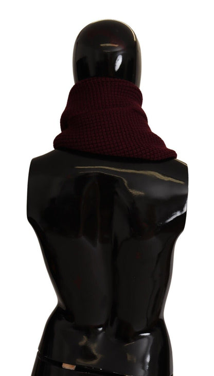 Dolce & Gabbana Elegant Cashmere Knit Scarf in Dark Red