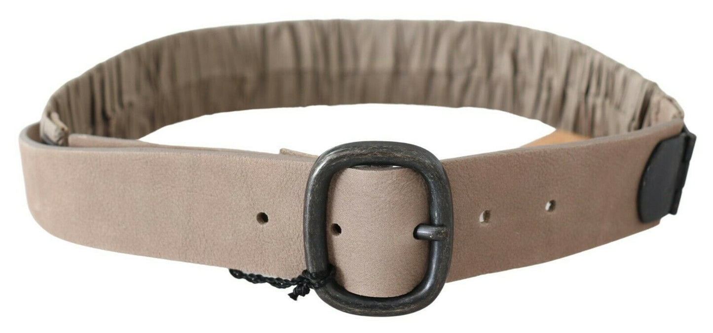 GF Ferre Brown Solid Leather Waist Metal Buckle Belt