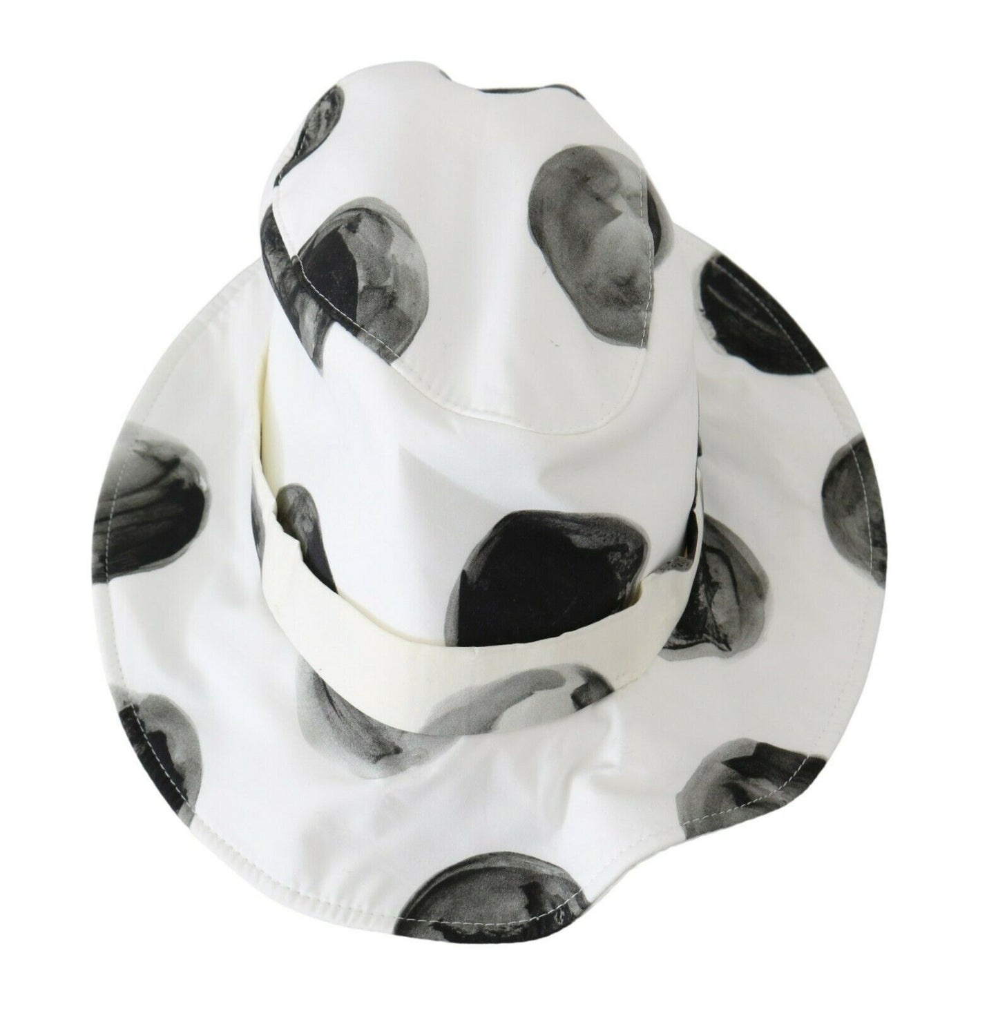 Dolce & Gabbana White Cotton Big Polka Dot Pattern Bucket Hat