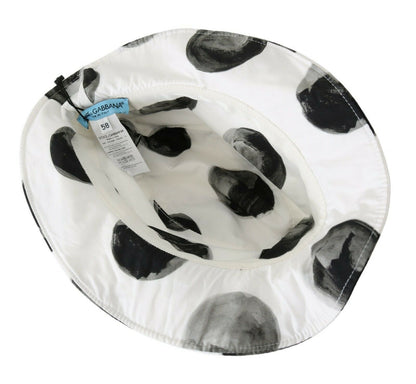 Dolce & Gabbana White Cotton Big Polka Dot Pattern Bucket Hat