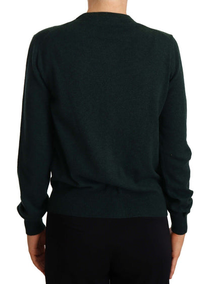 Dolce & Gabbana Green Cashmere DG Buttons Cardigan Sweater