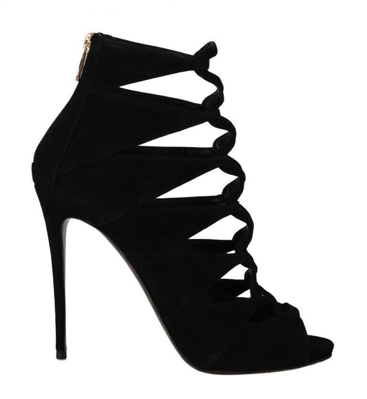 Dolce & Gabbana Chic Suede Ankle Strap Heel Sandals
