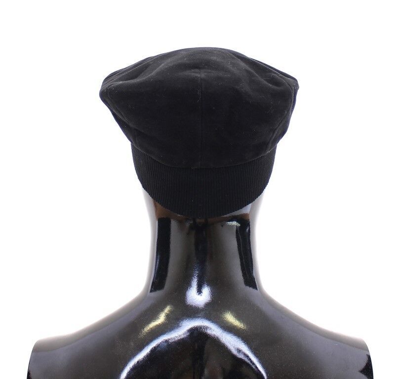Dolce & Gabbana Sleek Black Newsboy Cap