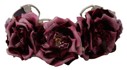 Dolce & Gabbana Multicolor Floral Appliques Metal Shoulder Strap