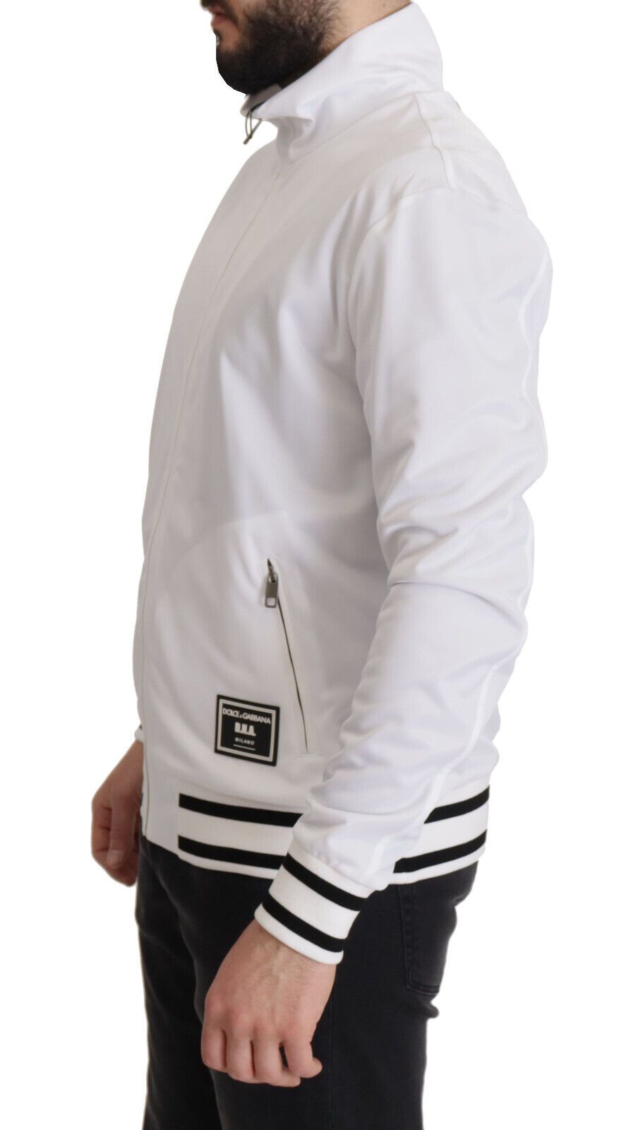 Dolce & Gabbana Sleek White Zip Sweater for Men