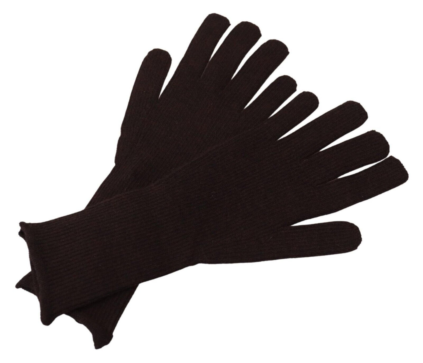 Dolce & Gabbana Brown Cashmere Silk Hands Mitten Mens Gloves