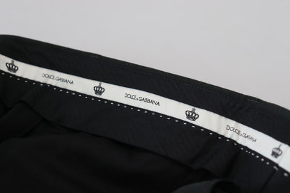 Dolce & Gabbana Black Striped Men Trousers Cotton Pants