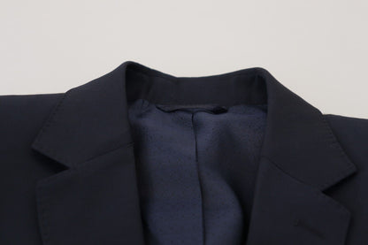 Dolce & Gabbana Elegant Dark Blue Slim Fit Wool Blazer