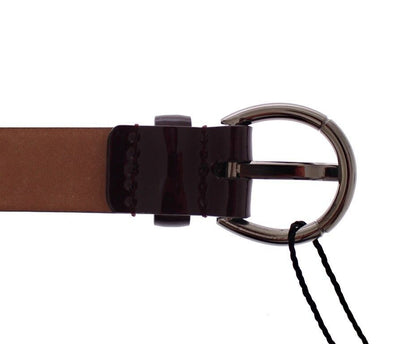 Dolce & Gabbana Purple Leather Logo Cintura Belt