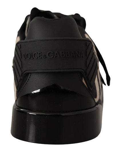 Dolce & Gabbana Zebra Suede Low Top Fashion Sneakers