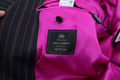 Dolce & Gabbana Multicolor Wool Silk Blend Slim Fit Blazer