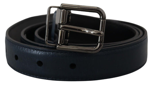 Dolce & Gabbana Elegant Dark Blue Leather Belt