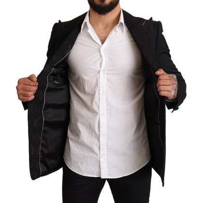 Dolce & Gabbana Black Slim Fit One Button Blazer Jacket
