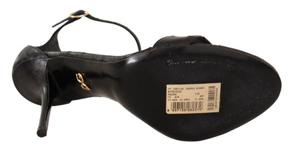 Dolce & Gabbana Elegant Ostrich Leather Ankle Strap Heels