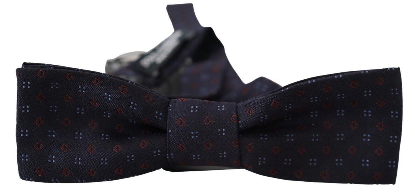 Dolce & Gabbana Blue Silk Patterned Necktie Men Accessory Bow Tie