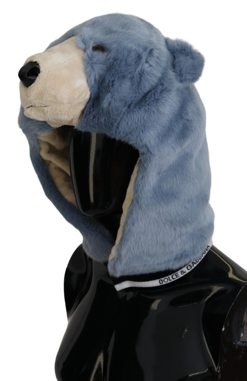 Dolce & Gabbana Blue Bear Fur Whole Head Cap One Size Polyester Hat
