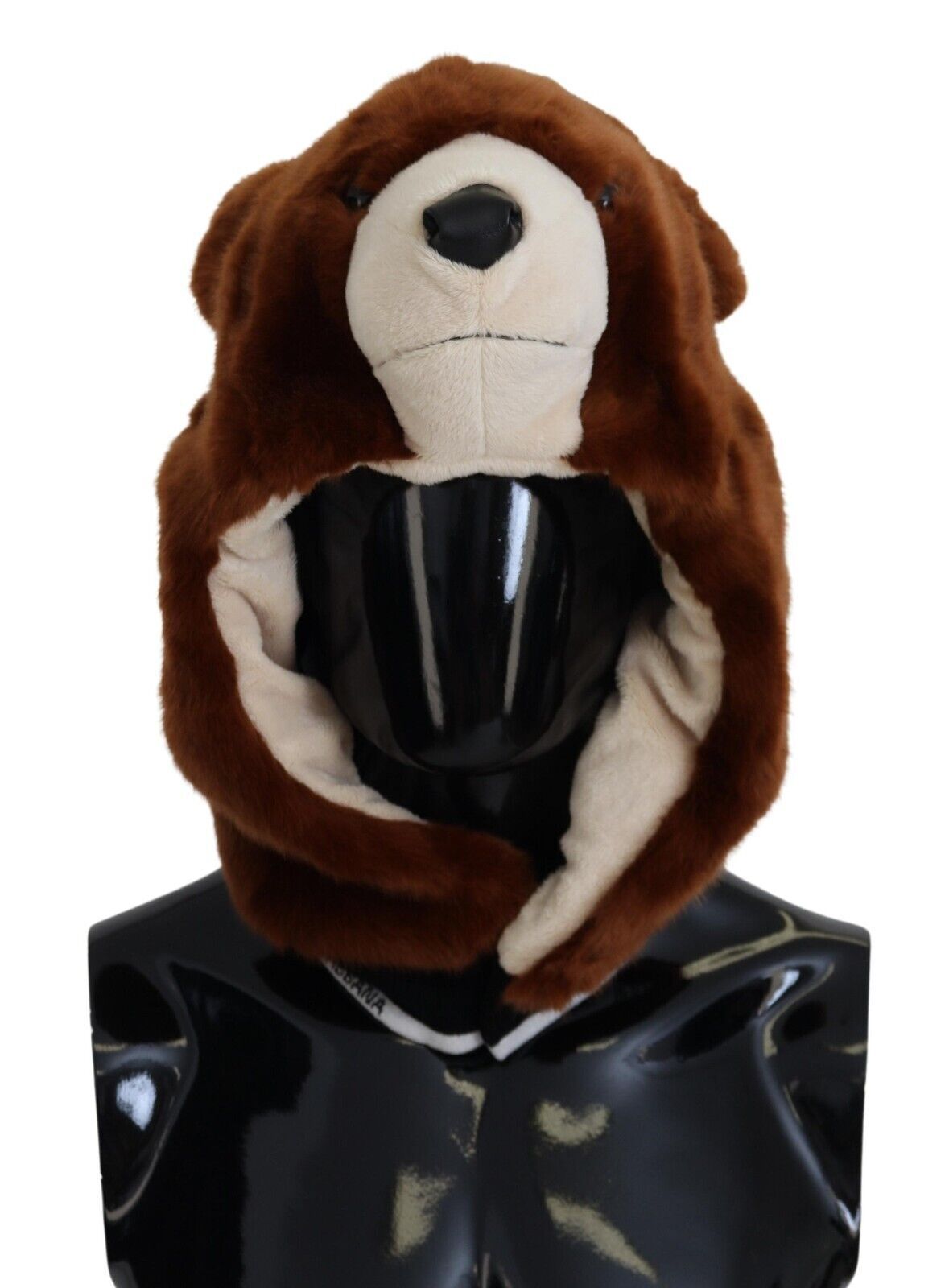 Dolce & Gabbana Brown Bear Fur Whole Head Cap One Size Polyester Hat