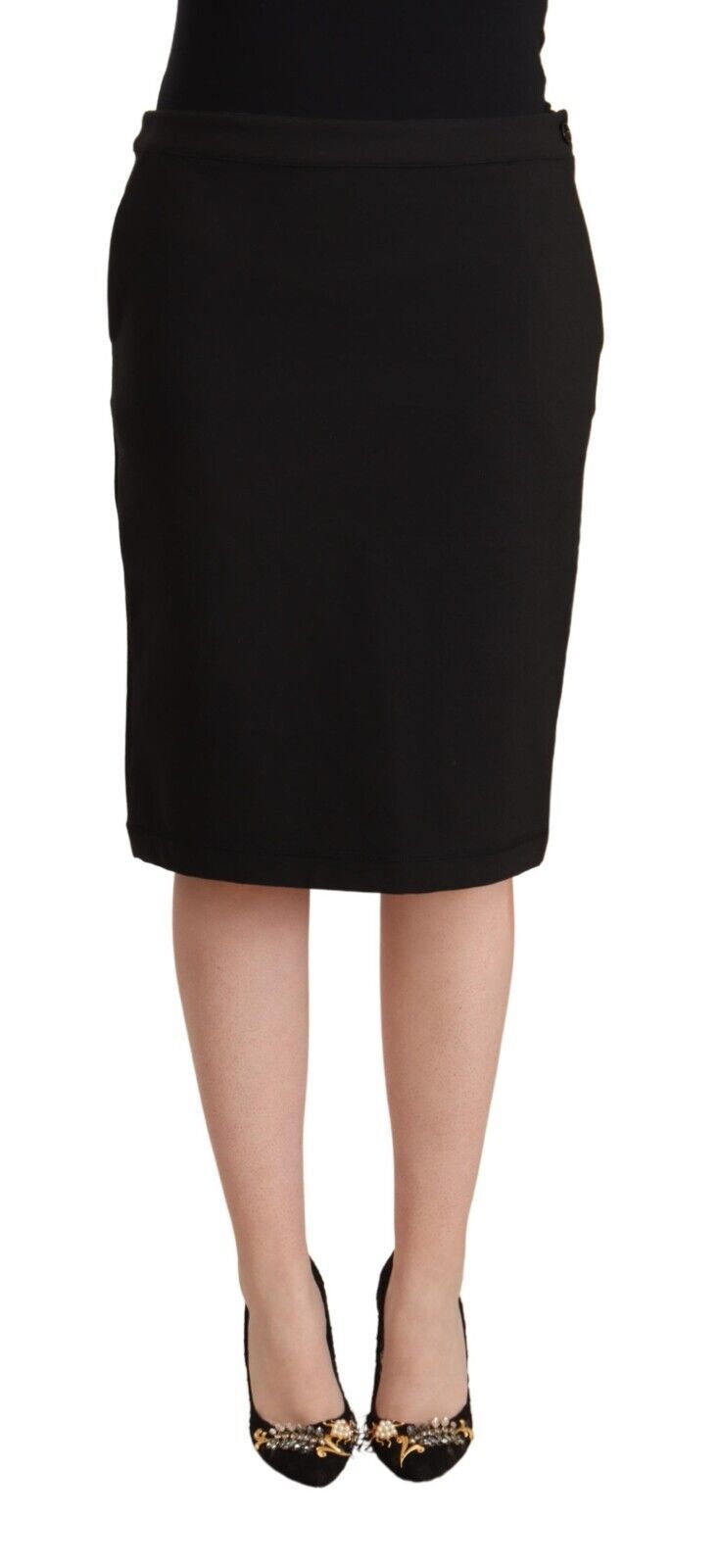 GF Ferre Chic Black Pencil Skirt Knee Length