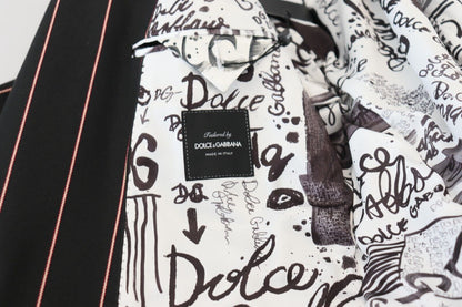 Dolce & Gabbana Elegant Slim Fit Double-Breasted Black Blazer