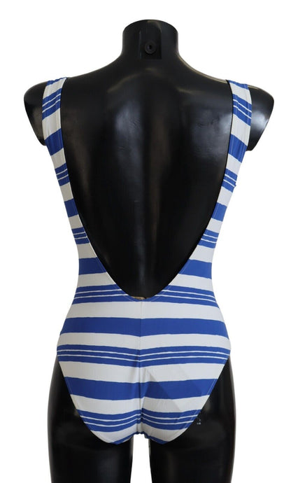 Dolce & Gabbana Riviera Chic Blue Striped One Piece Swimsuit