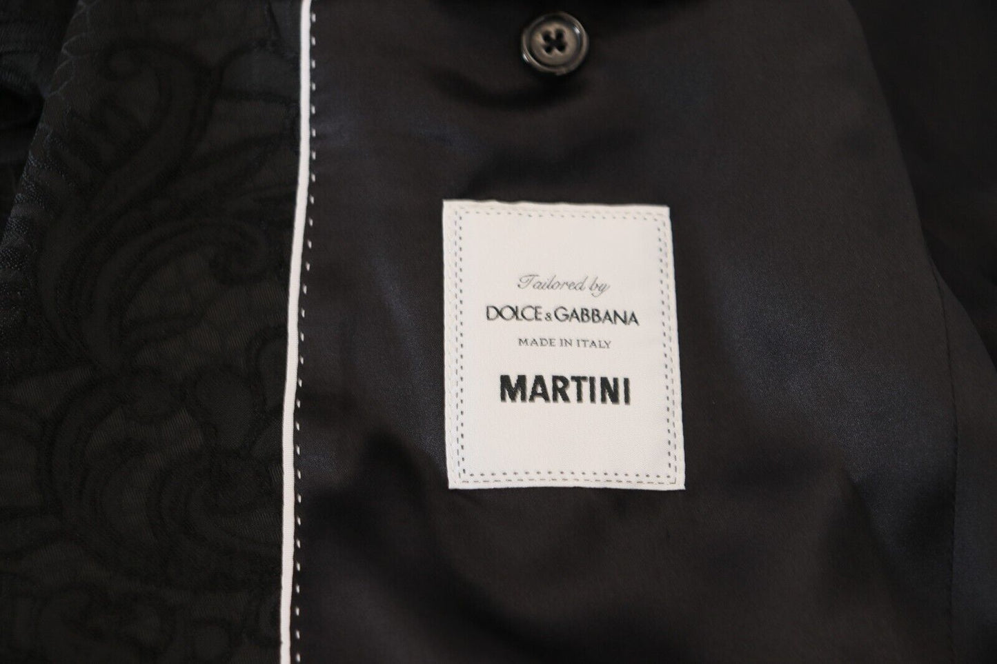Dolce & Gabbana Black Floral Jacquard Single Breasted MARTINI Blazer