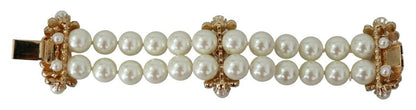 Dolce & Gabbana Elegant Faux-Pearl Crystal Bracelet