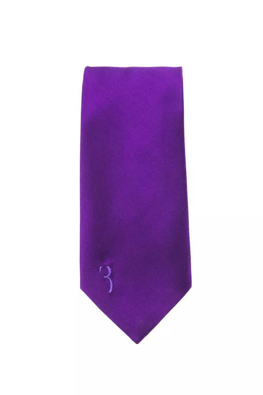 Billionaire Italian Couture Elegant Purple Embroidered Sisal Tie