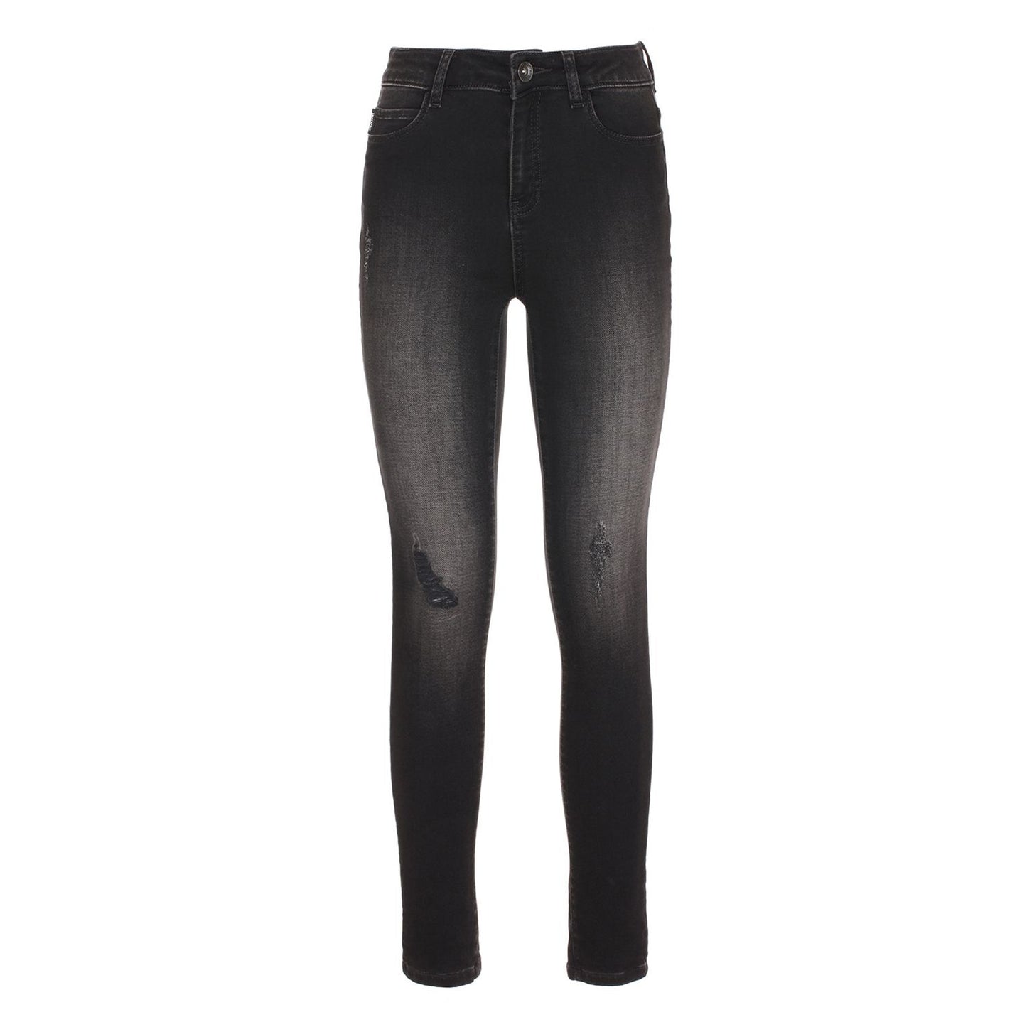 Imperfect Black Cotton Jeans & Pant