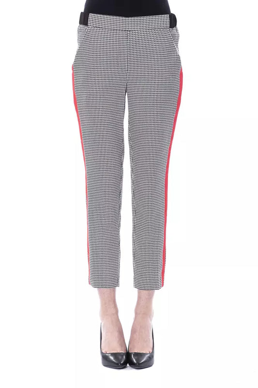 BYBLOS Chic Black and White Patterned Trousers