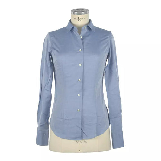Made in Italy Chic Blue Italian Slim Fit Women's Blouse