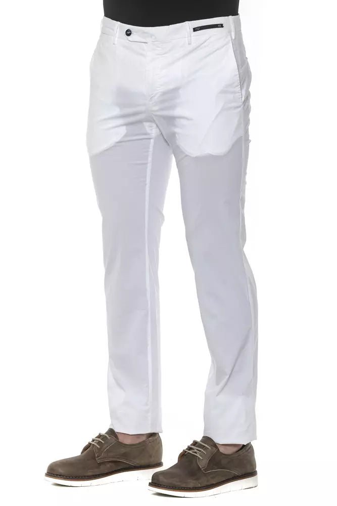 PT Torino Chic White Super Slim Men's Trousers