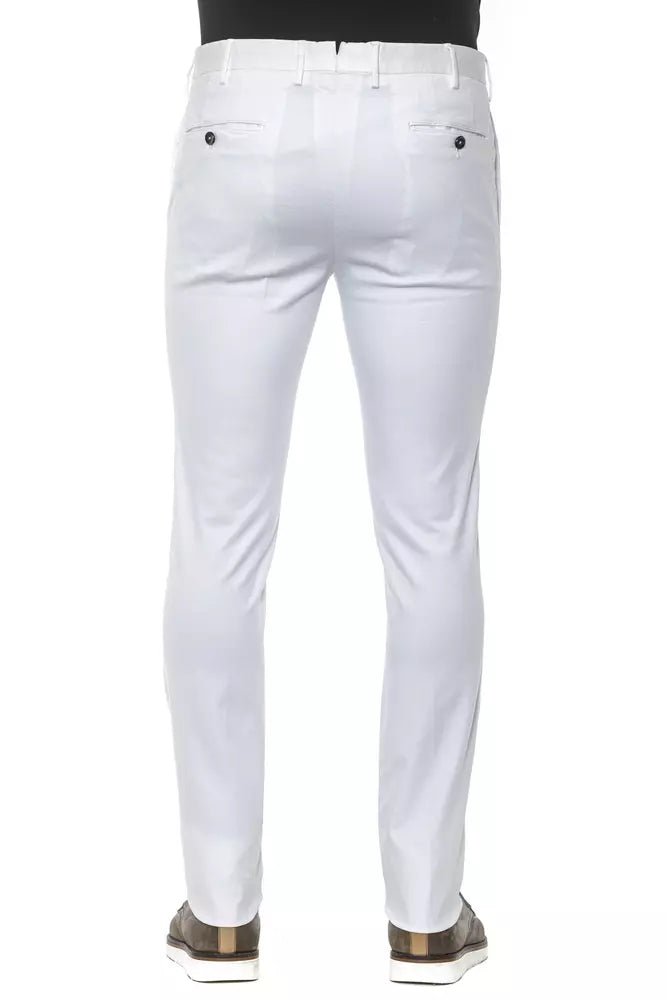 PT Torino Chic Super Slim White Trousers for Men