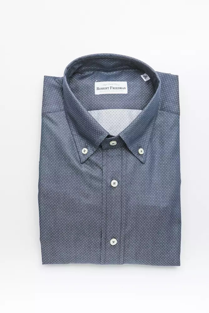 Robert Friedman Classic Blue Cotton Button-Down Shirt