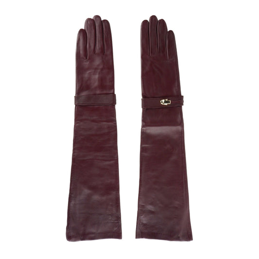 Cavalli Class Elegant Lambskin Leather Gloves In Radiant Pink