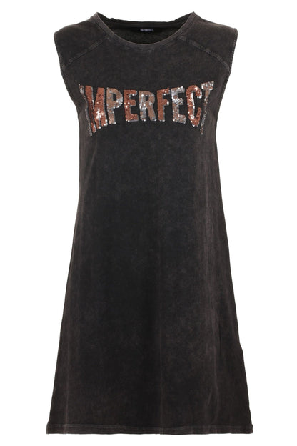 Imperfect Black Cotton Dress