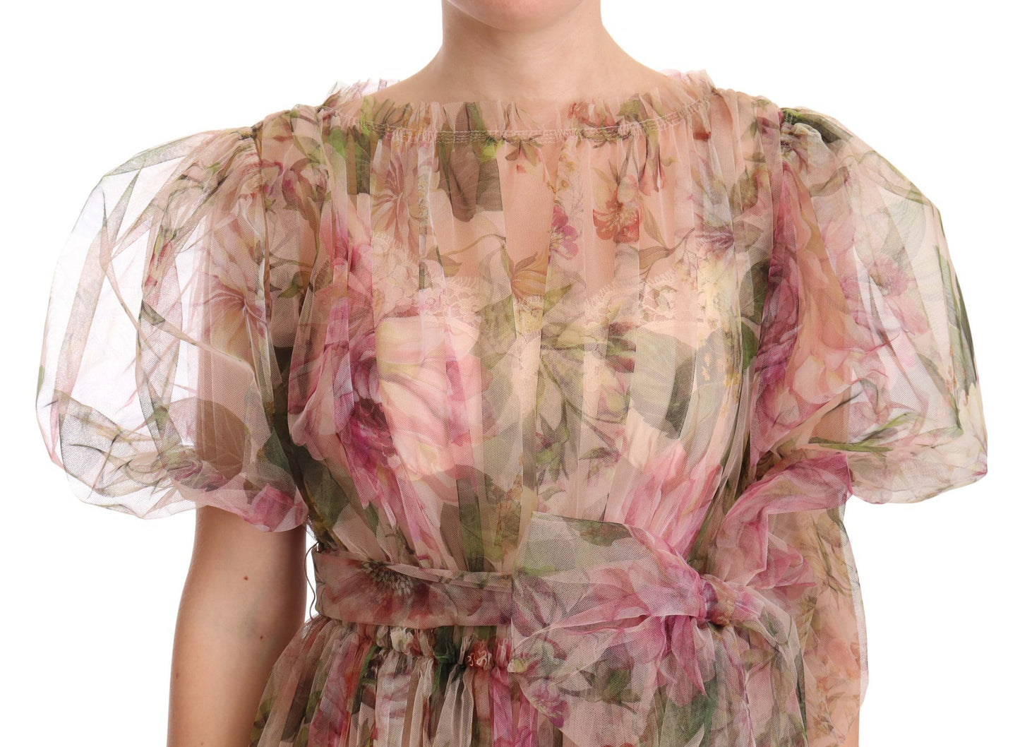 Dolce & Gabbana Multicolor Floral Print Long Maxi Gown Dress